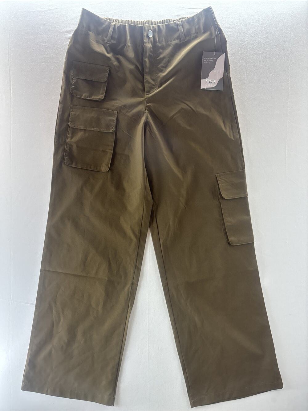 NWT Love Poem LosAngeles Women Large Olive Color Cargo Pants CUTE!!